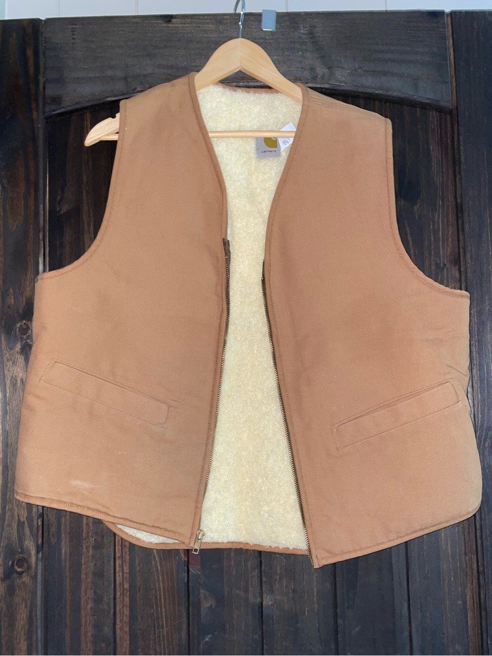 Carhartt Men's Brown Sherpa-Lined Work Vest, Size L